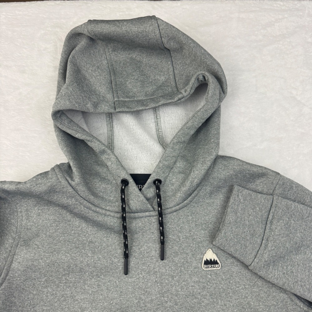 Burton Oak Long Pullover Hoodie Gray Heather Fleece Tunic Sweatshirt Womens M